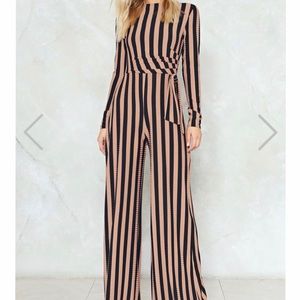 Striped Ribbed Jumpsuit